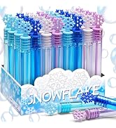 32 Pcs Snowflake Bubble Wand Bulk for Kids, 4 Color Mini Snowflake Party Favor, Valentine's, Good...