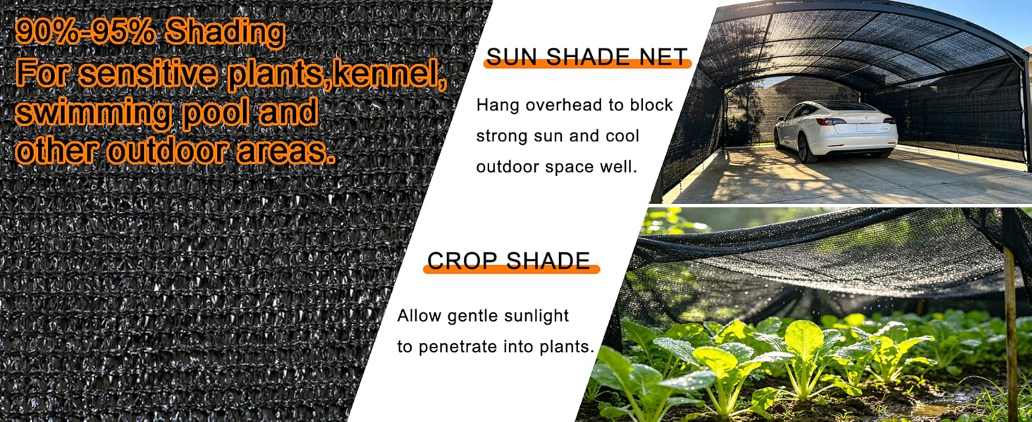 90-95% shading for sensitive plants,kennel,swimming pool and other outdoor areas