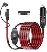 10FT/3M SAE to Cigarette Lighter Plug with Switch Cable YACSEJAO 14AWG 12V Cigarette Lighter Male...