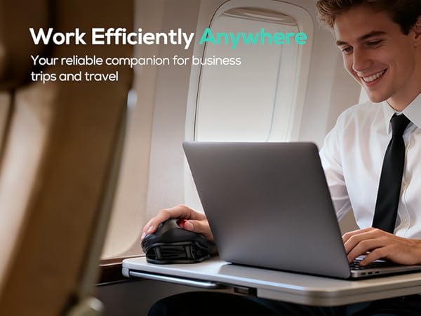 Nulea M511 Wireless Trackball Mouse, Rechargeable Ergonomic Thumb-Control Mouse with Tilt Stand