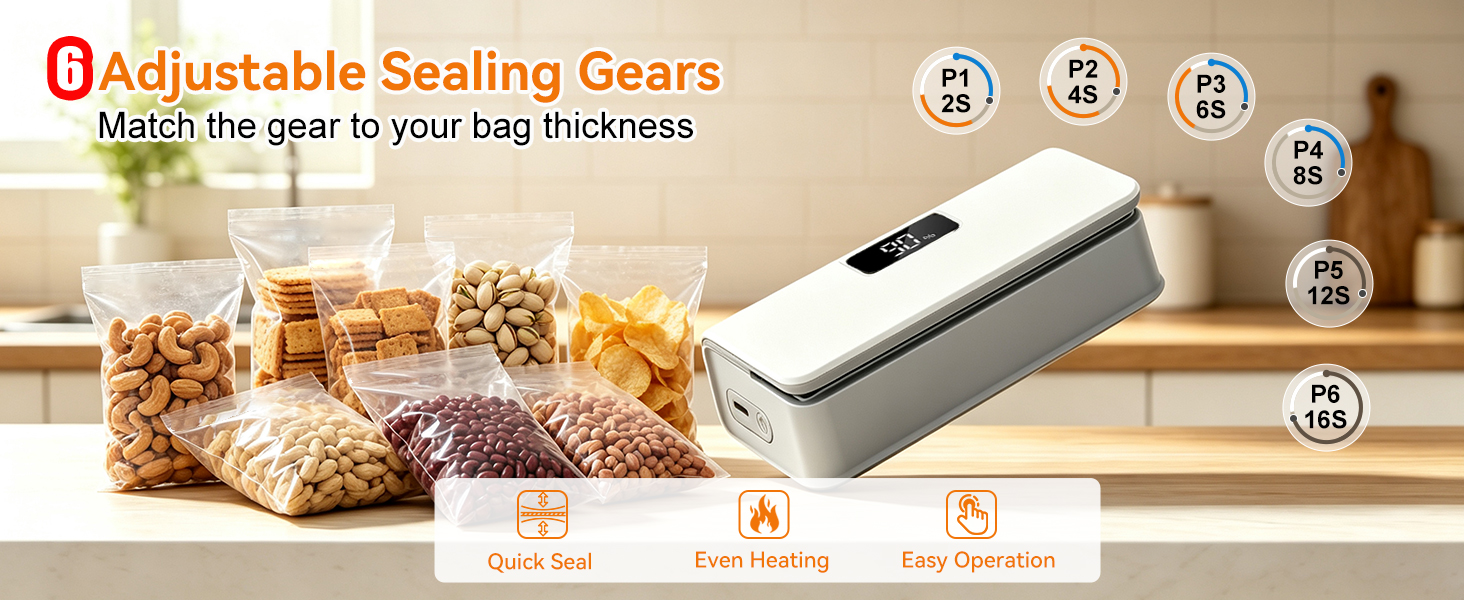 6 adjustable sealing gears