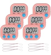 ZILLEEN Classroom Timer for Kids Teachers Digital Timers, Pink 6 Pack