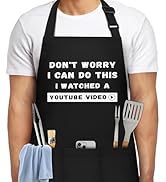NLUS Funny Aprons for Men, Men’s Funny Apron for Chef Cooking Grilling BBQ with 3 Pockets, Gifts ...