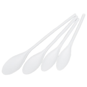 White Poly Spoons, 4 pack