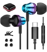 USB C Headphone Wired Earbuds for Samsung S25 FE S24 Ultra A17 A16 A53 A54 S23 Galaxy Z in-Ear No...