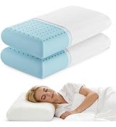 Sweetcrispy Cooling Gel Memory Foam Pillows for Sleeping, Back and Side Sleeper Support, Standard...