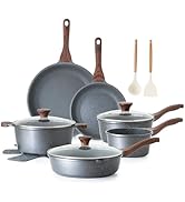 SENSARTE Nonstick Cookware Set 16-Piece, Healthy Pots and Pans Set, Non-stick Kitchen Cooking Set...