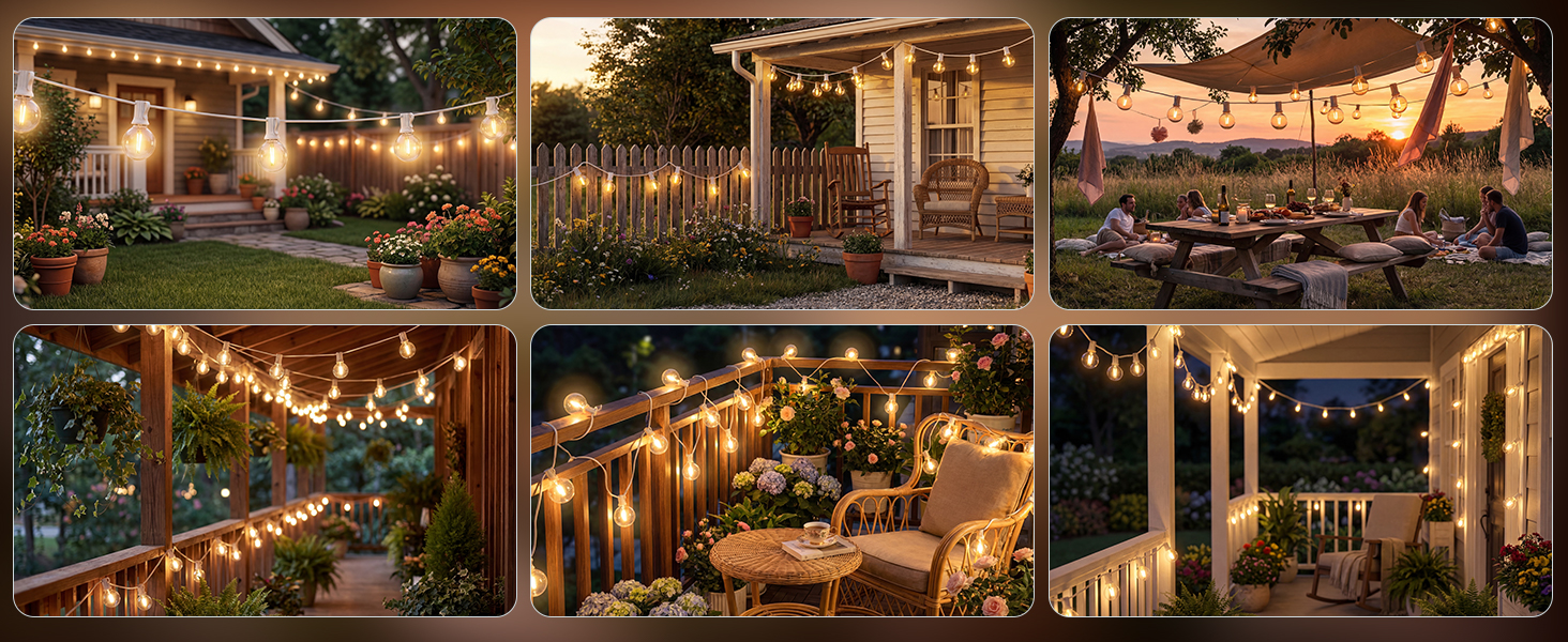 white string lights outdoor; hanging patio lights; outdoor string lights; outdoor porch lights