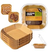 Katbite Air Fryer Liners Disposable - 8 inch Square Non-Stick Airfryer Paper Liners, Unbleached P...
