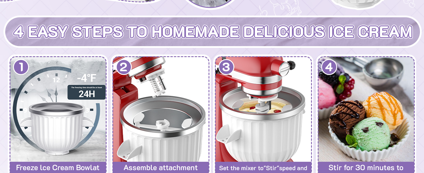 Ice Cream Maker Attachment for KitchenAid Stand Mixer