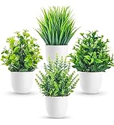 Miracliy 4 Packs Fake Plants Small Artificial Faux Plants Indoor for Home Office Farmhouse Bathro...