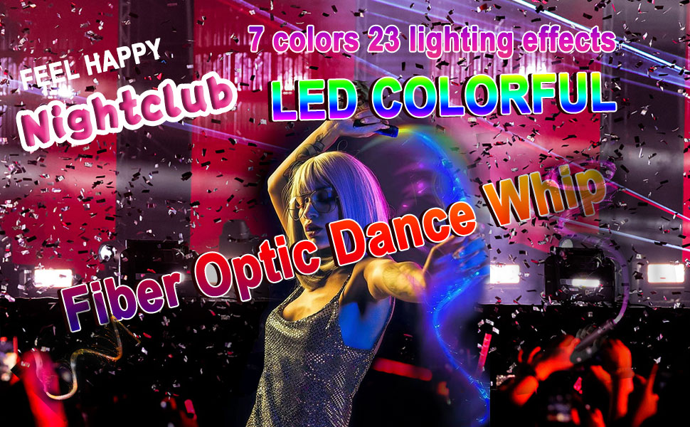 6ft Fiber Optic Whip, 7 colors, 23 lighting effects