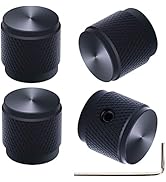 mxuteuk 4pcs Black Guitar Knobs Aluminum Alloy Potentiometer Control Knob Volume Audio Electric G...