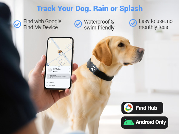 dog tracker tag android gps tags for pet dog collar Samsung air tag tracking collar
