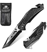Mossy Oak Folding Pocket Knife with Aluminium Alloy &amp; G10 Handle, 4.75" Tactical Knife, Small EDC...