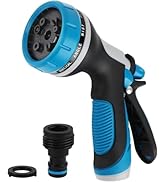 Garden Hose Nozzle with Adjustable 10 Watering Patterns, Water Hose Nozzle Sprayer with Slip Resi...