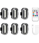 Upgraded 6PCS Wireless Strobe Lights for Car Motorcycle Bike Remote Bright 5 LEDs Anti Collision