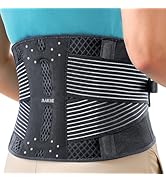 Rakiie Slim Back Brace for Lower Back Pain Relief, Lightweight &amp; Breathable Back Support Brace fo...