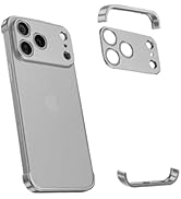 Losin Compatible with iPhone 17 Pro Max Metal Aluminum Frameless Case with Camera Lens Protector,...