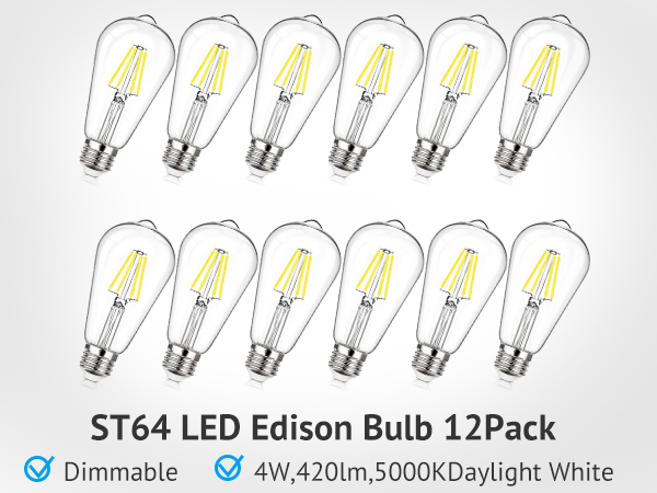 4W ST64 LED Edison Bulb