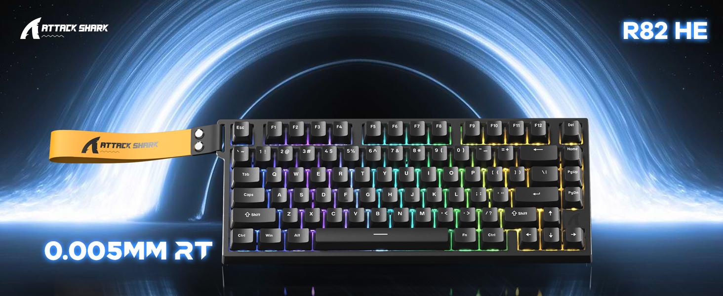 ATTACK SHARK R82HE Rapid Trigger Wired Mechanical Gaming Keyboard TKL NKRO with 8K Polling