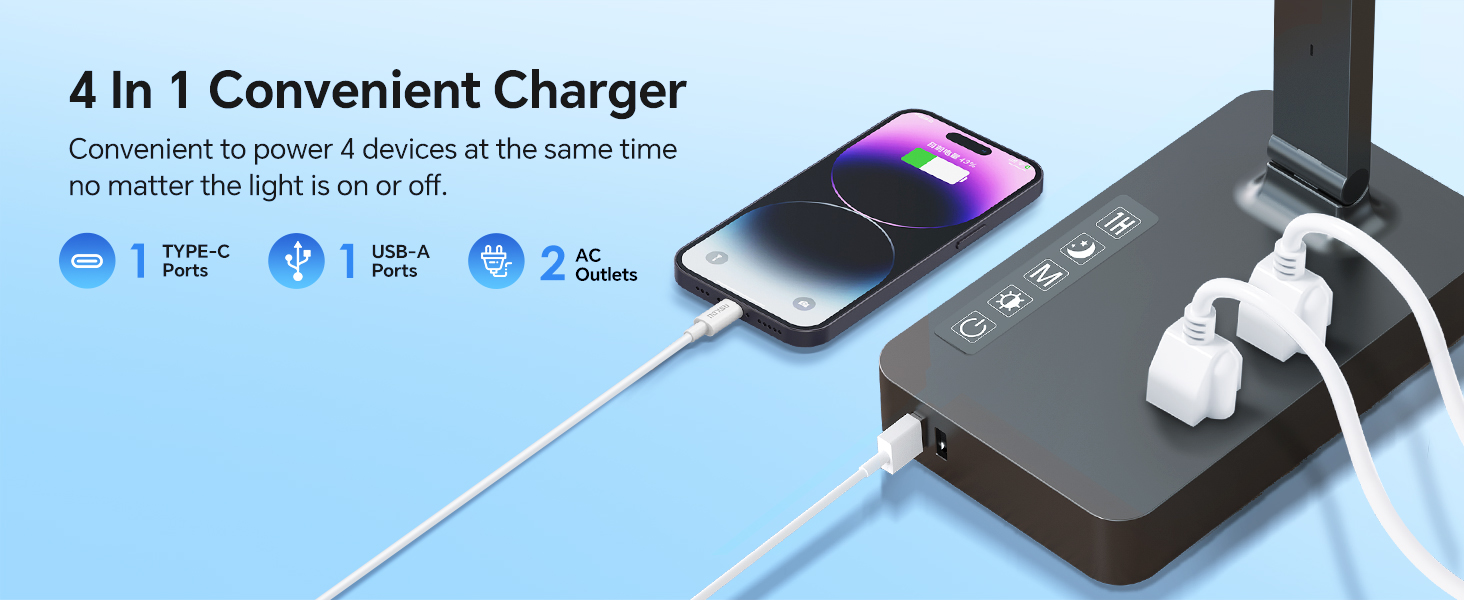 Desk Lamp with USB Charging Port