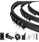 Ceiling Curtain Track, Flexible Bendable Curtain Track 12Ft Black Curved Ceiling Track for Curtai...