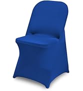 CYFFPKMN 10 Packs Royal Blue Spandex Stretch Folding Chair Covers for Wedding Party,Universal Fit...