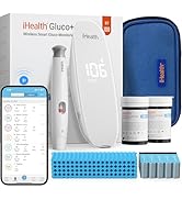 iHealth Gluco+ Wireless Smart Blood Glucose Monitor Kit with Free App, 100 Glucometer Strips, 100...
