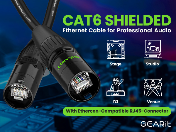 GearIT Cat6 shielded ethernet cable Ethercon compatible