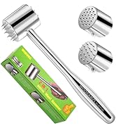 Professional 2-in-1 Meat Tenderizer Mallet,Premium 316L Stainless Steel Meat Hammer,Dual-Sided wi...
