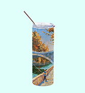 PYD Life Sublimation Blanks Skinny Tumbler White 20 OZ Straight Stainless Steel Tumbler with Meta...