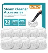 LOVECO 10 Pack Small Microfiber Bonnets (Triangle) Steam Mop Pads Compatible with Dupray Steam Cl...