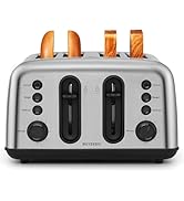 BUYDEEM DT440 4 Slice Toaster, Stainless Steel Toaster with Extra Wide Slots for Bagels, Muffins,...