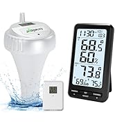 Urageuxy Pool Thermometer Digital Water Pool Thermometer with LCD Backlight, Floating Pool Thermo...