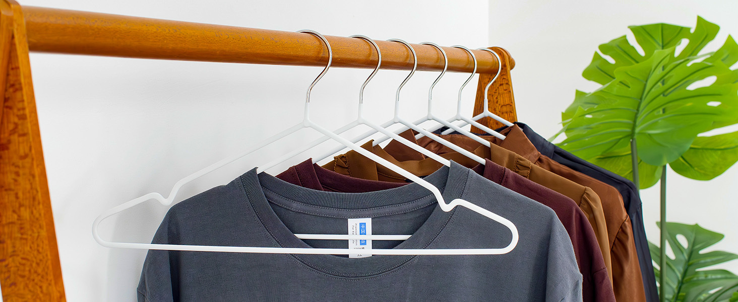 white metal coat hanger