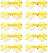 NACHLYNN 10 Pairs Heart Sunglasses Women Rimless Heart Shaped Sunglasses Candy Color Heart Glasse...