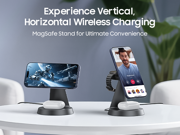 Supports horizontal and vertical charging