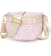 CEUTNIZ Floral Bum Bag Crossbody Bag for Women Spacious Bum Bags Nylon Crossbody Fanny Packs Fash...