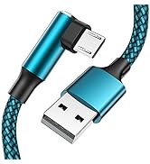 EWUONU Micro USB 90 Degree Cable [2 Pack 10FT] for Fire 7 HD8, Samsung Tablets, Galaxy S7 S6 Edge...