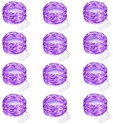 12 Pack Purple Halloween Lights Battery Operated String Lights 7 Feet 20 Led Fairy Lights Waterpr...