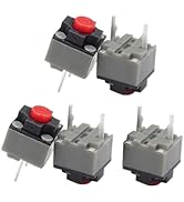 5Pcs Silent Tactile Switches, 6x6x7.3mm Square Micro Buttons for Mechanical Keyboards, Gaming Mou...
