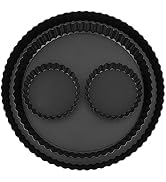 DS. DISTINCTIVE STYLE Tart Pans with Removable Bottoms Set of 4 Non-stick Round Baking Pan - 11 I...