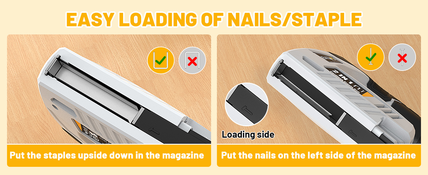 EASY LOADING OF NAILS/STAPLE
