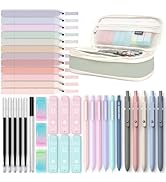 Four Candies 39 PCS Aesthetic School Supplies with Cute Pen Case, 12 Pastel Highlighters, 5 Black...