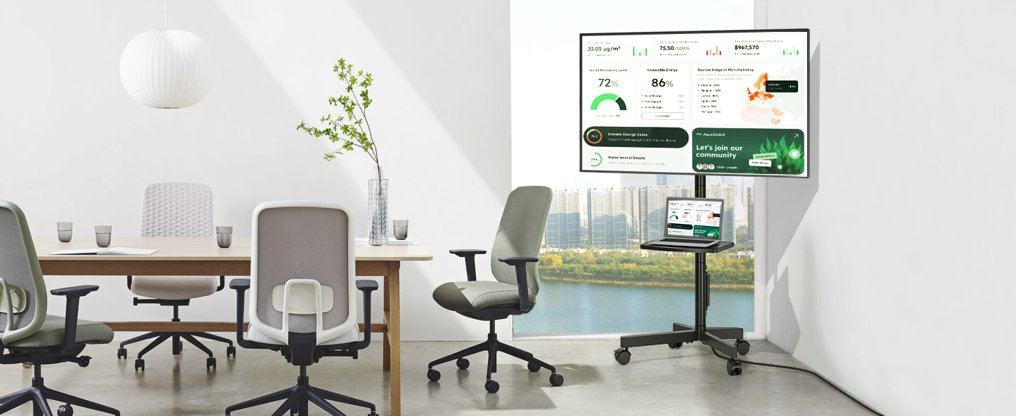 Mobile TV Cart with Power Outlet