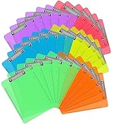Plastic Clipboards, PANDRI 36 Pack Clear Colored Clipboards, Low Profile Clip Board 12.5 x 9 Inch...