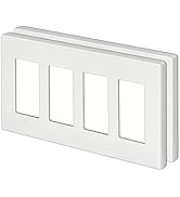 BESTTEN [2 Pack] 4-Gang Screwless Wall Plate, USWP4 White Series, Decorator Outlet Cover, H4.69” ...