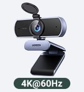 UGREEN 4K Webcam for PC Ultra HD 1080P 60FPS Web Camera with Microphone, Privacy Cover, 70° Fov, ...