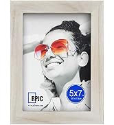 5x7 Picture Frames Made of Solid Wood High Definition Glass for Table Top Display and Wall Mounti...